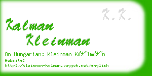 kalman kleinman business card